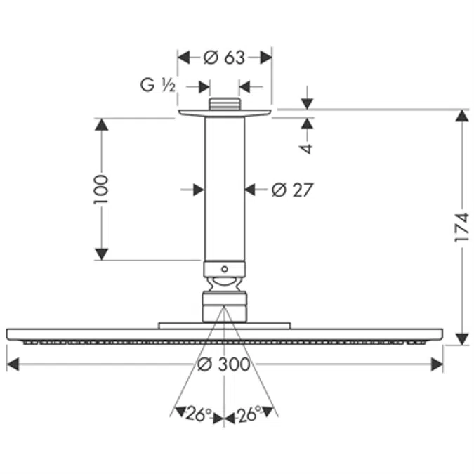Raindance S Overhead shower 300 1jet with ceiling connector