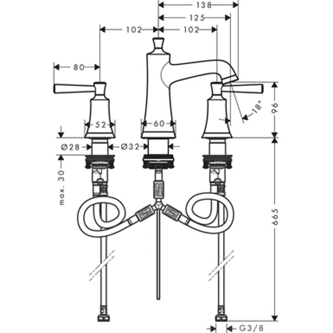 04774820 Joleena Widespread Faucet 100 with Pop-Up Drain, 1.2 GPM