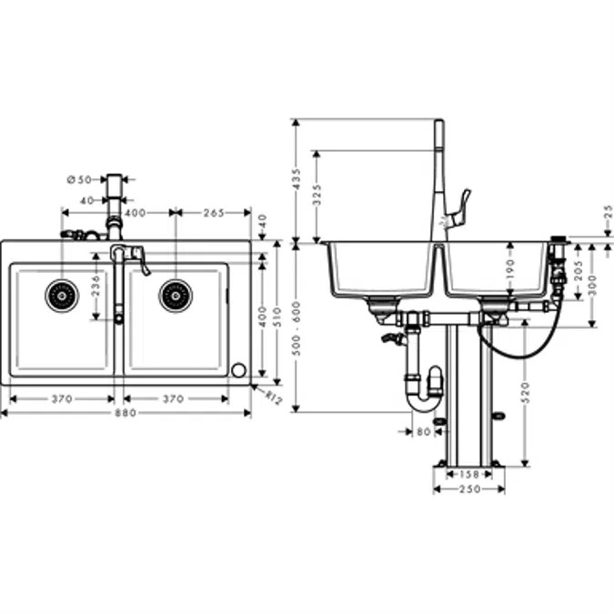 Sink combi 370/370 Select