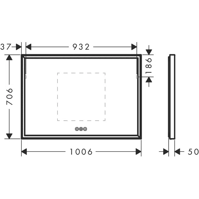 Xarita E Mirror with LED lights 1000/50 capacitive touch sensor