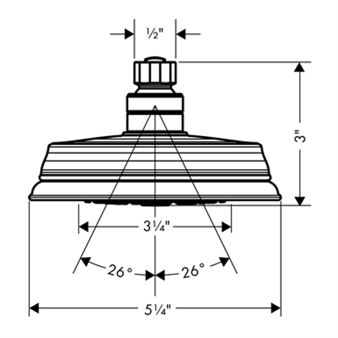 Croma 100 Classic Overhead shower 3jet 2.5 GPM