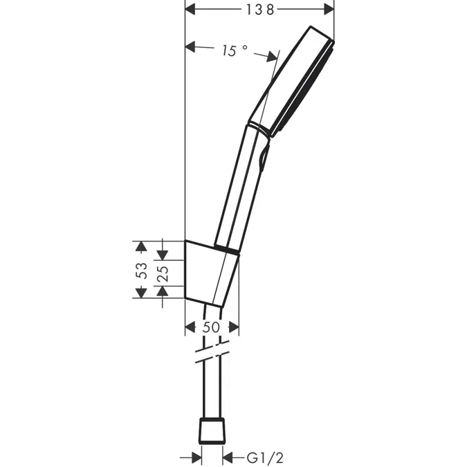 Pulsify Select Shower holder set 3jet with shower hose 160 cm