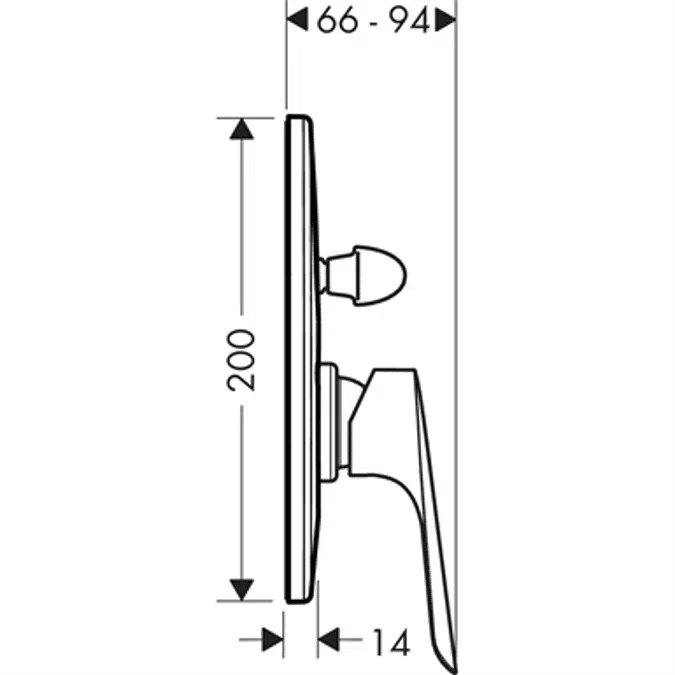 Logis E Single lever bath mixer set for concealed installation