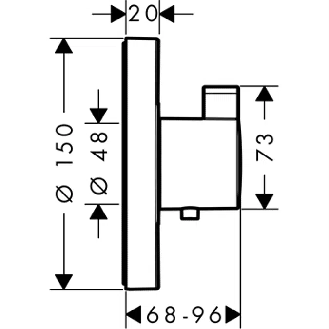ShowerSelect S Thermostat HighFlow for concealed installation