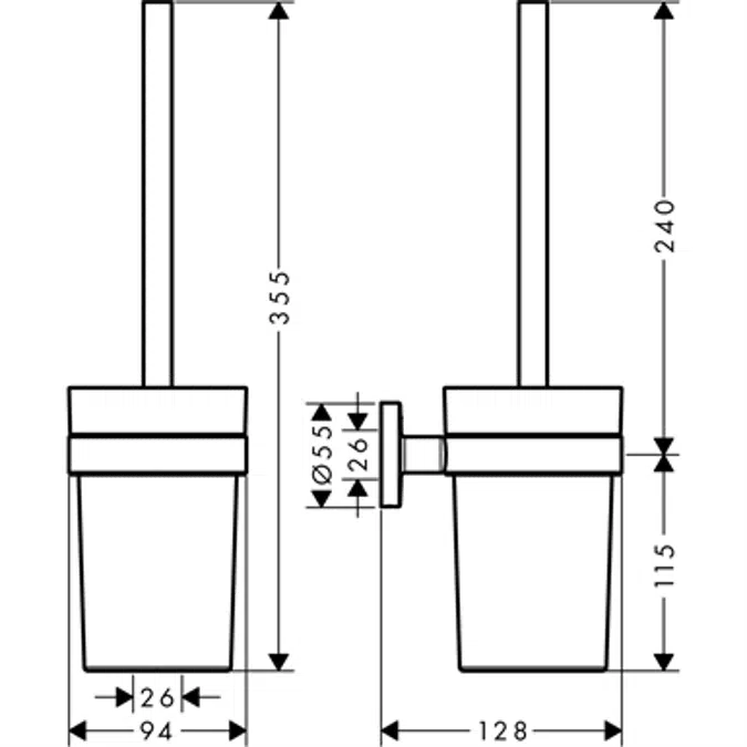 Logis Universal Toilet brush with tumbler wall-mounted