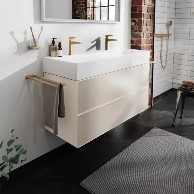 54185XXX Xevolos E Vanity unit Sand Matt Beige 1180/475 with 2 drawers for wash basin