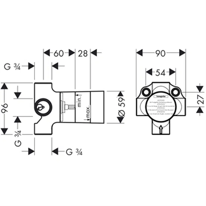 Basic set for Quattro four-way diverter valve for concealed installation