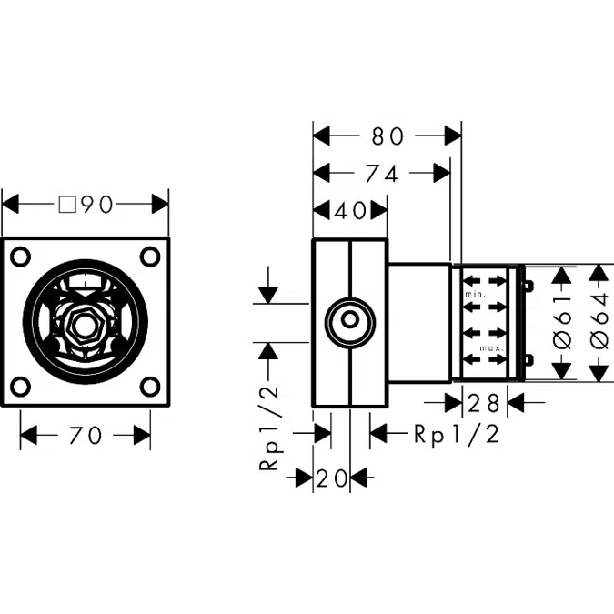 24573XXX Basic set for overhead shower 2jet