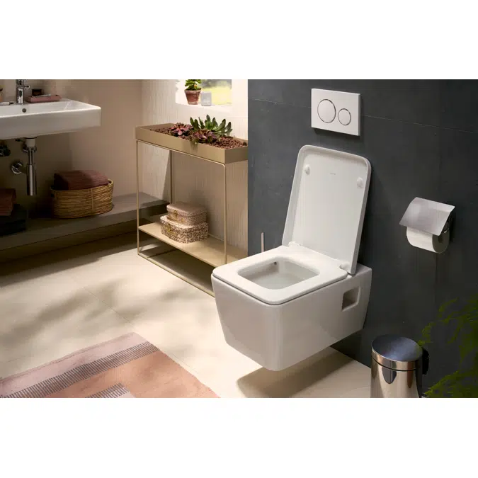 62018XXX EluPura Original Q Wall hung WC 540 rimless AquaChannel Flush, HygieneEffect