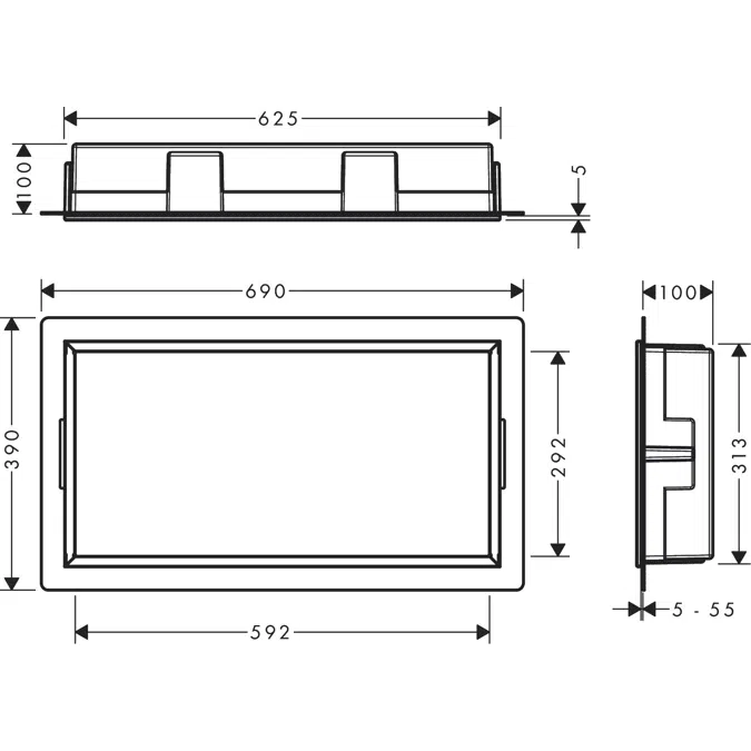 XtraStoris Original Wall niche with integrated frame 30 x 60 x 10 cm