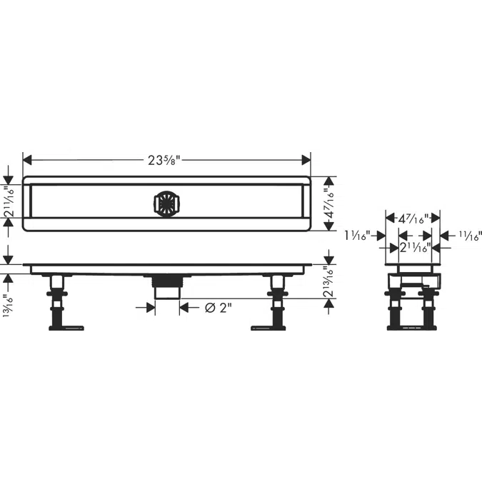 RainDrain Installation set 600 for shower drains finish sets
