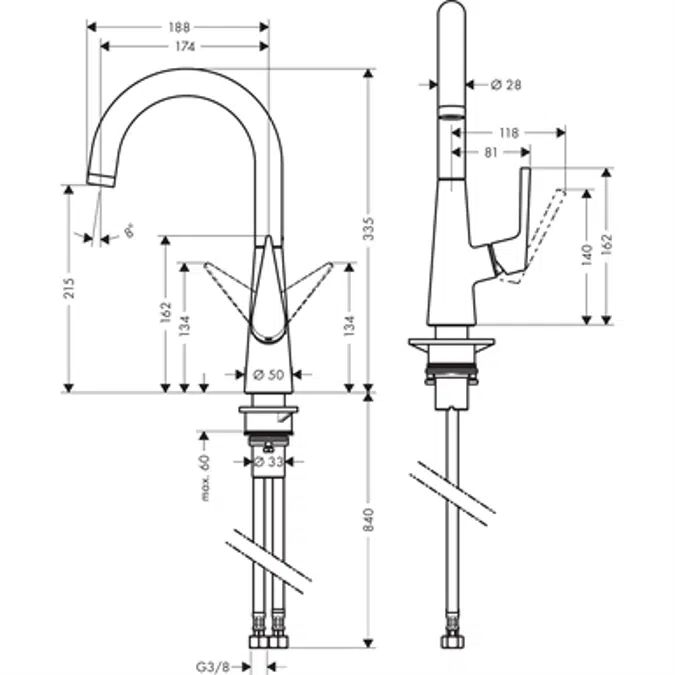Talis S Single lever kitchen mixer 220