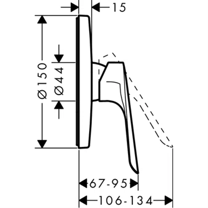 Logis E Single lever shower mixer for concealed installation