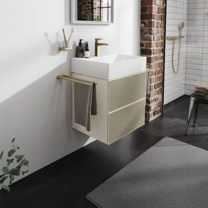 54176XXX Xevolos E Vanity unit Sand Matt Beige 580/475 with 2 drawers for washbasin
