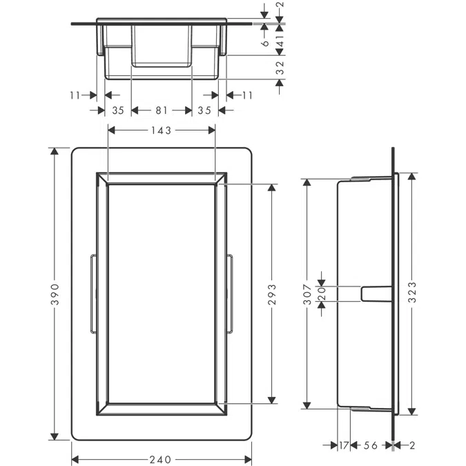 XtraStoris Original Wall niche with frame 300/150/70