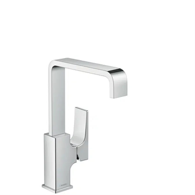 Metropol Single lever basin mixer 230 with lever handle and push-open waste set