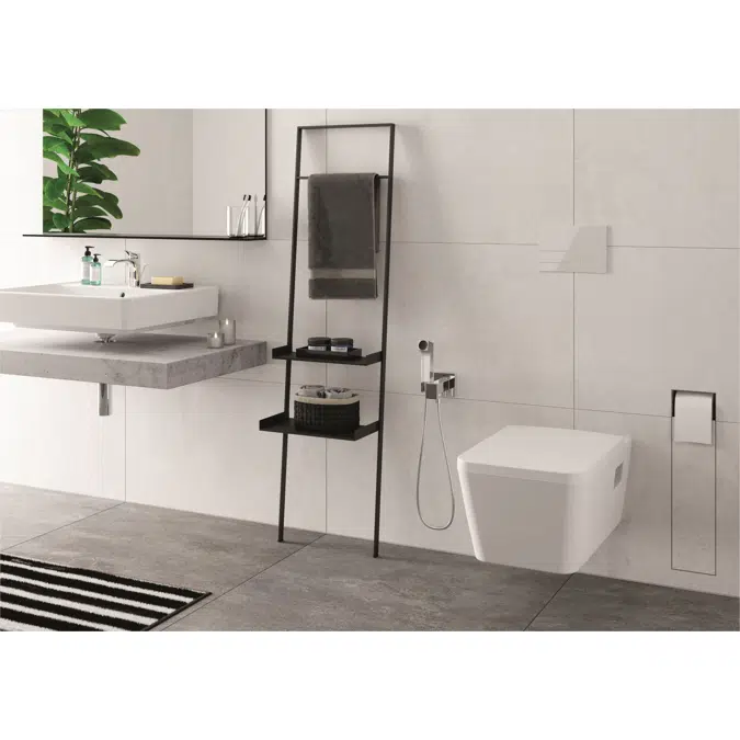 29233XXX hansgrohe Bidette hand shower 1jet E EcoSmart+ for warm water with shower holder and shower hose 125 cm