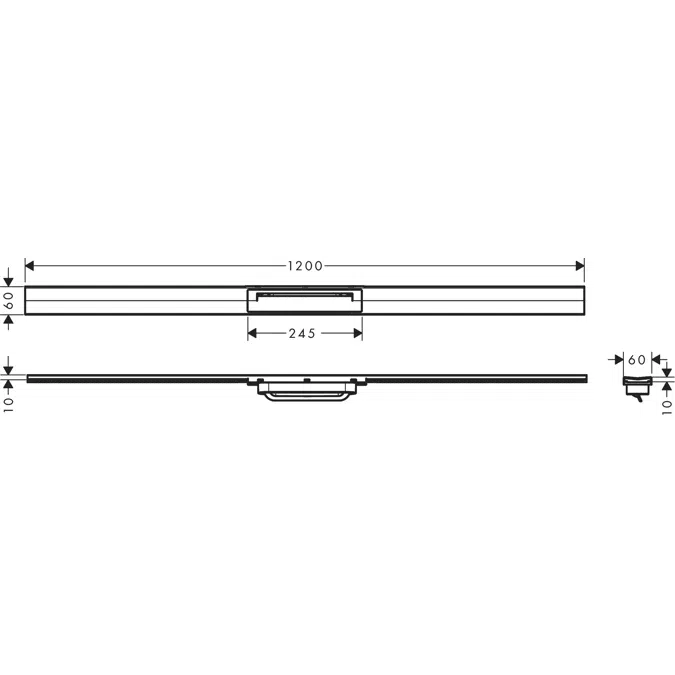 RainDrain Flex Linear shower drain 120 cm cuttable for free mounting