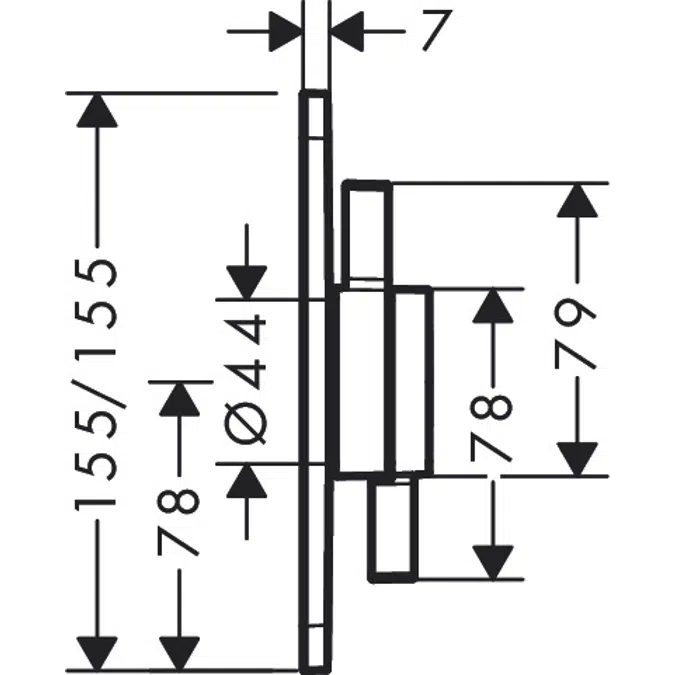 DuoTurn Q Mixer for concealed installation for 1 function