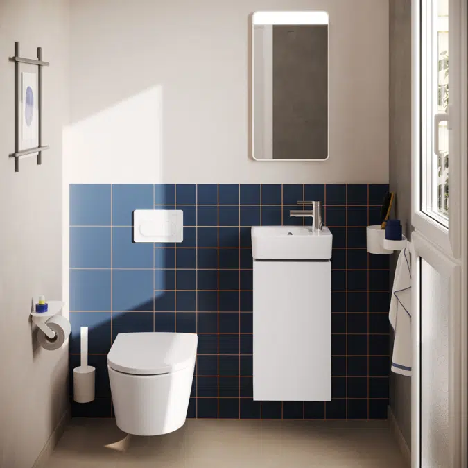 54244XXX Xilesa E Vanity unit 340/240 for handrinse basin, door hinge right