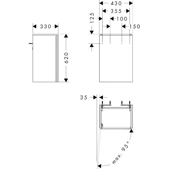 BIM objects - Free download! 54245XXX Xilesa E Vanity unit 430/330 for ...