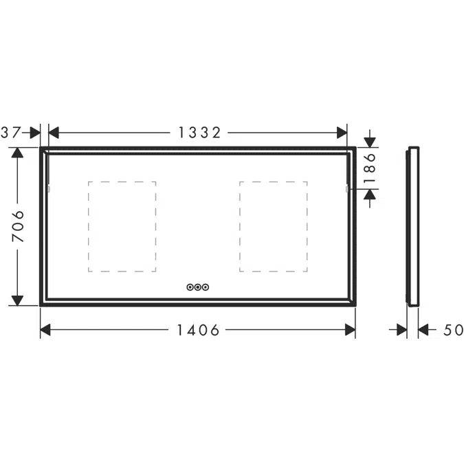 Xarita E Mirror with LED lights 1400/50 capacitive touch sensor