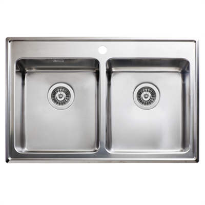 รูปภาพสำหรับ INTRA Omnia kitchen sink 78DF, univeral rim, incl waste & water trap