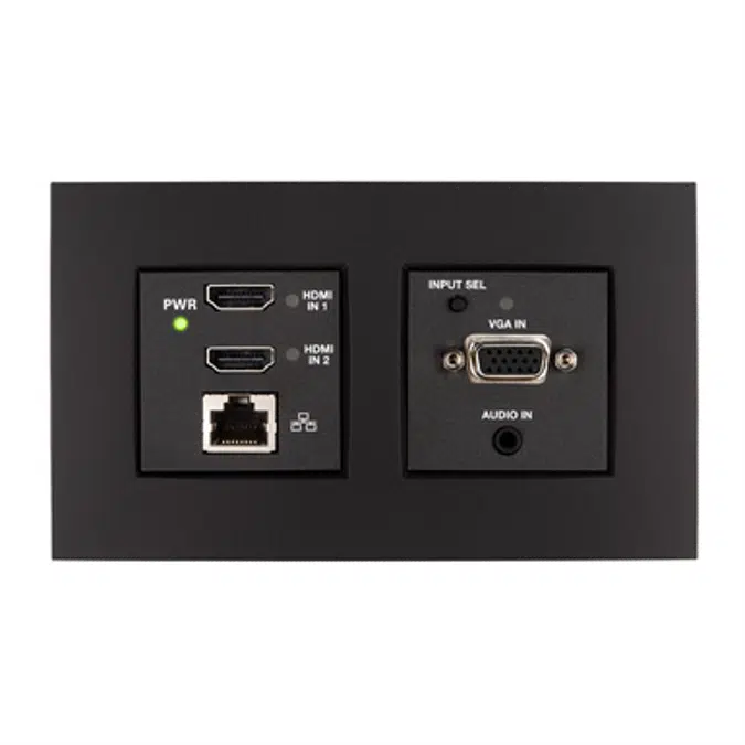 HDI-TX-301-C-2G-E - DM Lite – HDMI® over CATx Transmitter & 3x1 Auto-Switcher w/2 HDMI plus VGA & Analog Audio, UK/European Wall Plate