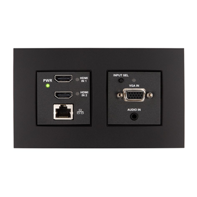 Image for HDI-TX-301-C-2G-E - DM Lite – HDMI® over CATx Transmitter & 3x1 Auto-Switcher w/2 HDMI plus VGA & Analog Audio, UK/European Wall Plate