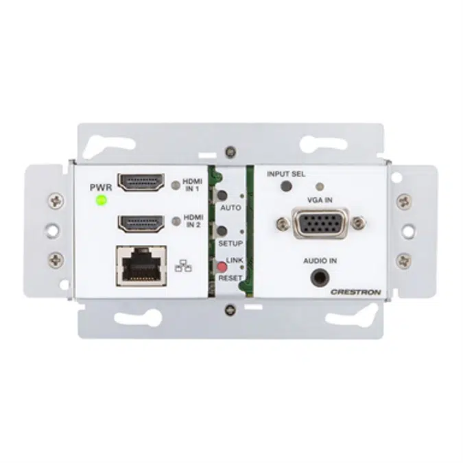 HDI-TX-301-C-2G-E - DM Lite – HDMI® over CATx Transmitter & 3x1 Auto-Switcher w/2 HDMI plus VGA & Analog Audio, UK/European Wall Plate