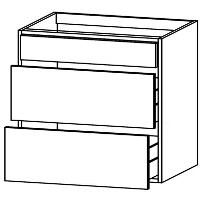 M-GLF0 Cabinet for induction hobs with integrated extractor, 2 tall drawers图像