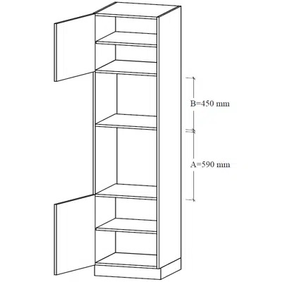 รูปภาพสำหรับ SUM1-60 Tall unit for integrated micro and oven, two shelves