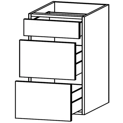 obraz dla M-GL0 Cabinet with 1 drawer, 2 tall drawers