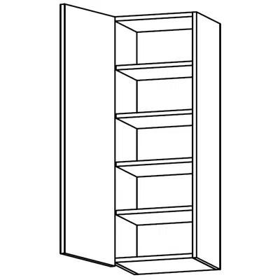 รูปภาพสำหรับ TON- Wall unit with four shelves and stretch-down doors