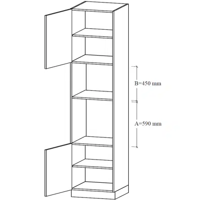 รูปภาพสำหรับ TUM1-60 Tall unit for integrated oven and micro, two shelves