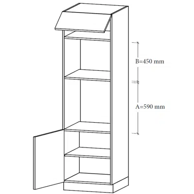 M-LUM1-60 Cabinet  for integrated microwave and oven, 1 shelf图像