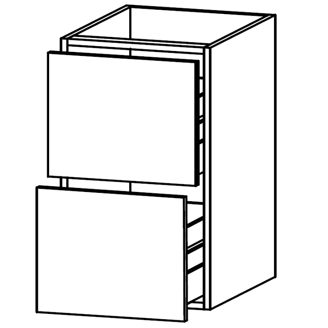 M-GL11 Cabinet with 2 extra tall drawers