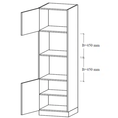 รูปภาพสำหรับ LMM1-60 Tall unit for two integrated micro, shelf