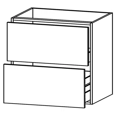 Image for M-GLF11-94 Cabinet for induction hobs with integrated extractor, 1 extra tall drawer, 1 drawer,