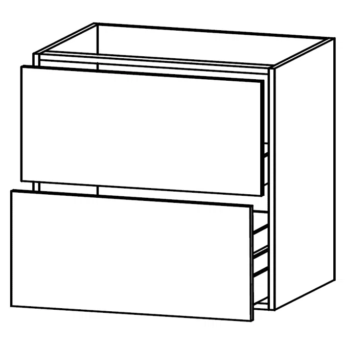 M-GLF11-94 Cabinet for induction hobs with integrated extractor, 1 extra tall drawer, 1 drawer,