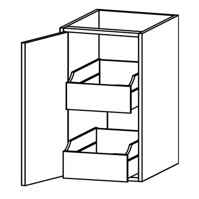 Image for M-URL Cabinet with 2 internal tall drawers, hinged door