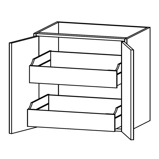 M-URL Cabinet with 2 internal tall drawers, hinged door