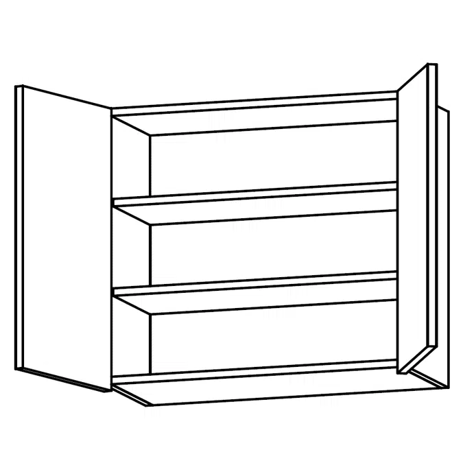 LON- Wall unit with two shelves and strech-down doors