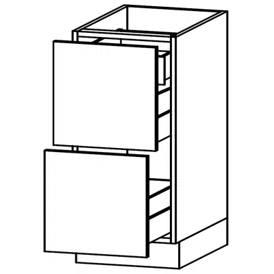รูปภาพสำหรับ GL111- Base unit with two tall drawers and one inside drawer D40,50,58
