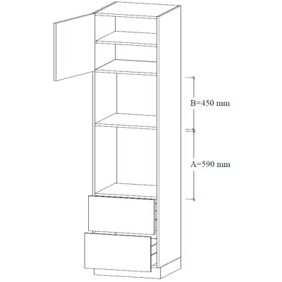 รูปภาพสำหรับ SUM2-60 Tall unit for integrated micro and oven, two tall drawers and one shelf