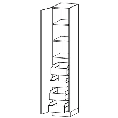 Image for Tall unit with four tall inside drawers and three shelves, SRL-