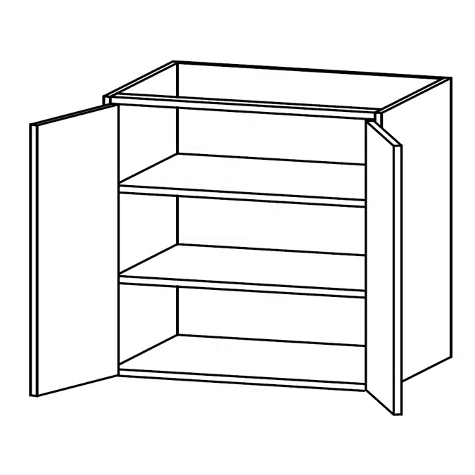 M-U Cabinet with 2 shelves, hinged door