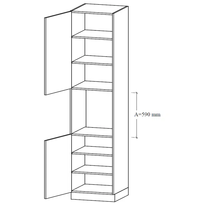TU1-60 Tall unit for integrated oven, shelves