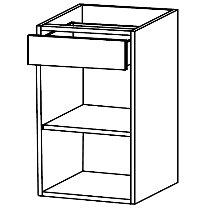 M-ULH Cabinet with 1 drawer and 1 shelf