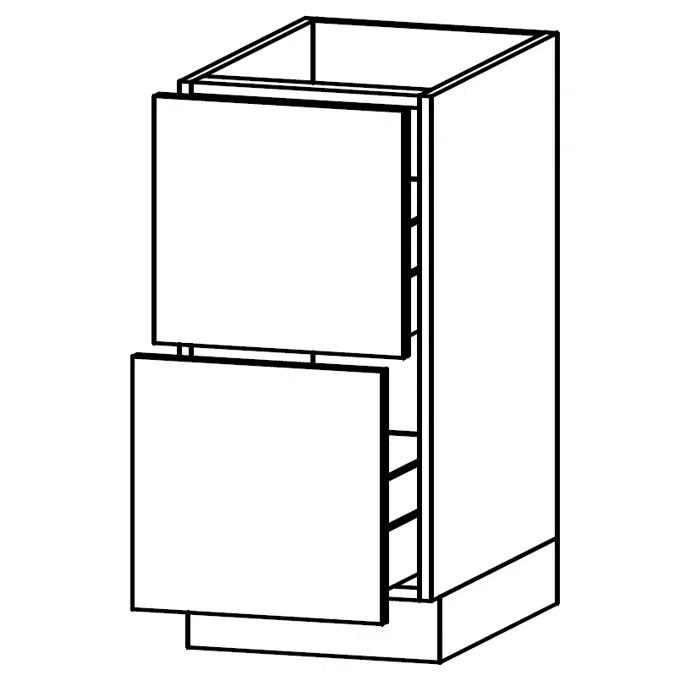 GL11- Base unit with two tall drawers D32,40,50,58